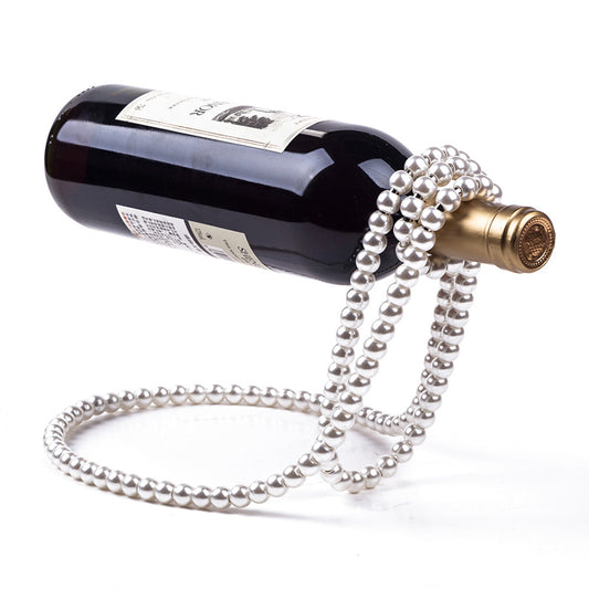 Pearl Necklace Stainless Steel Wine Rack