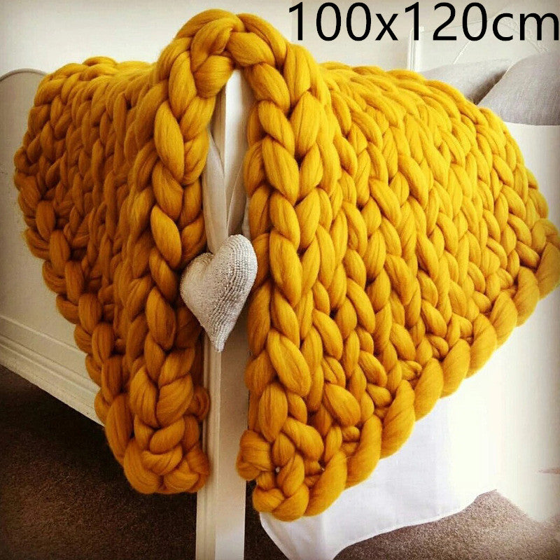 Woven super thick wool blanket