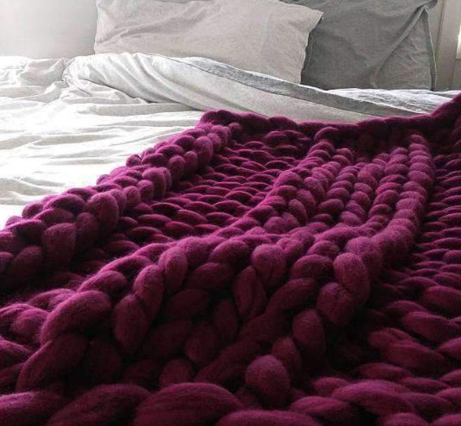 Woven super thick wool blanket