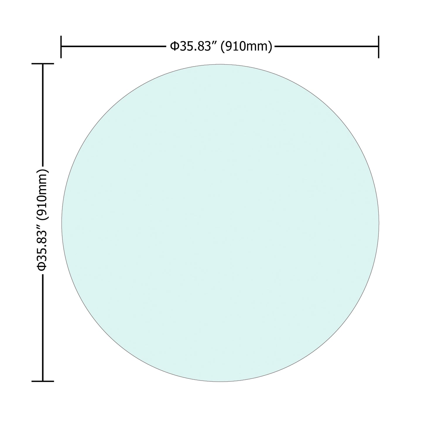 36" Inch Round Tempered Glass Table