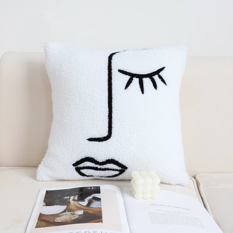 Black And White Simple Checkerboard Pillow