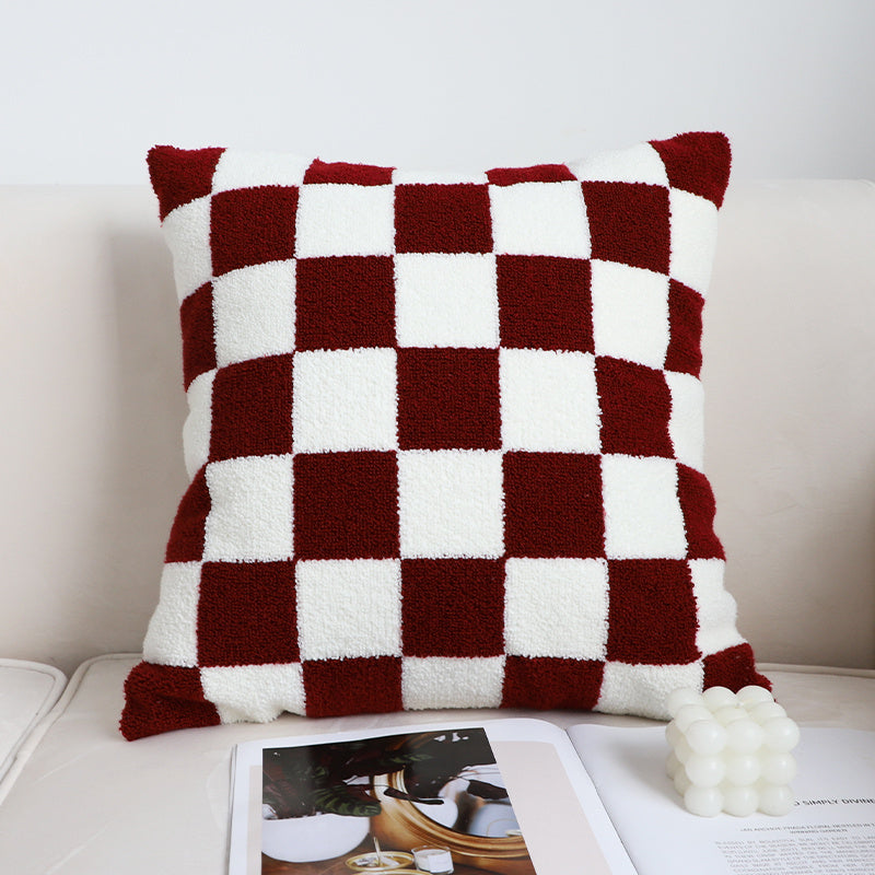 Black And White Simple Checkerboard Pillow