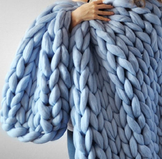 Woven super thick wool blanket