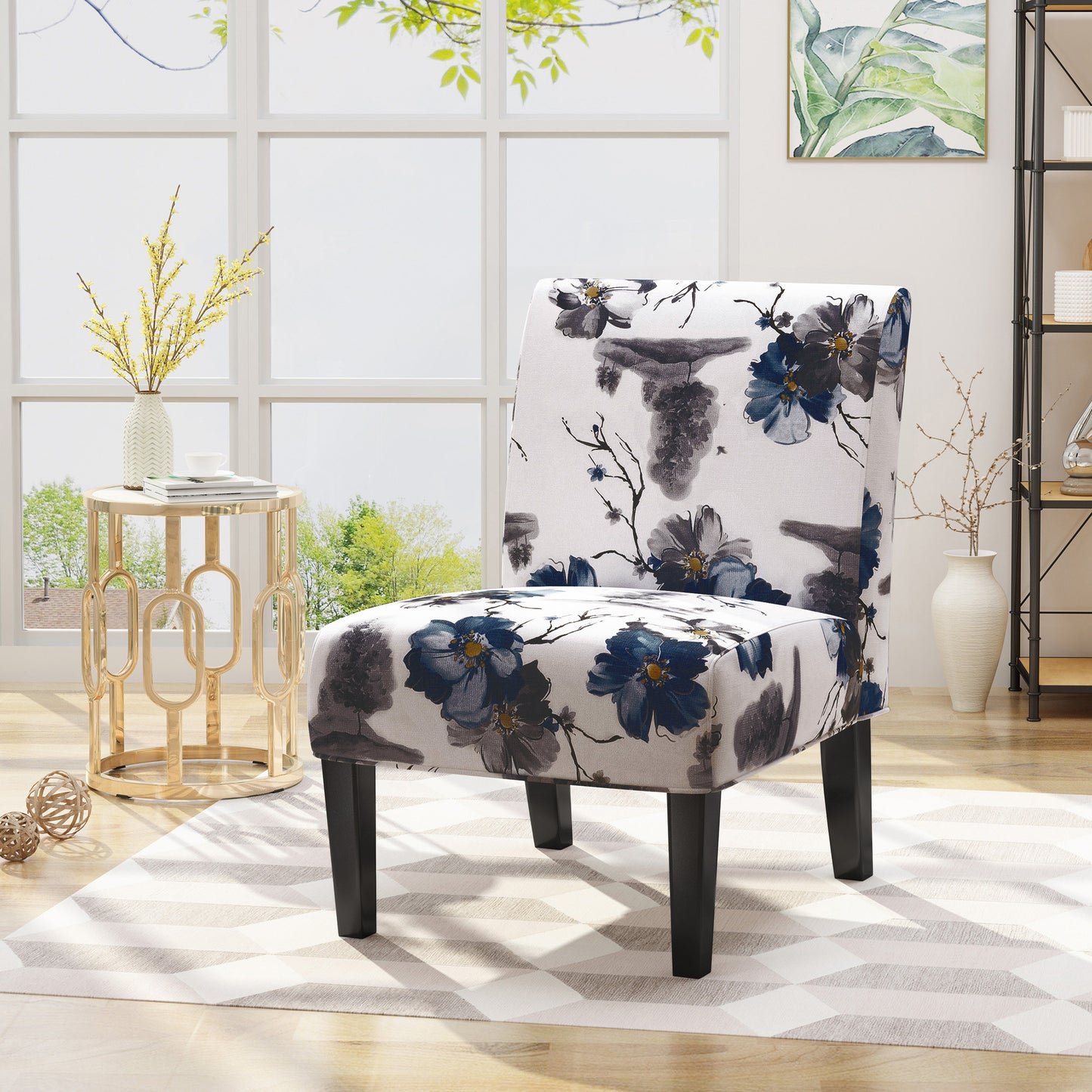 ACCENT CHAIR BLUE MULTI