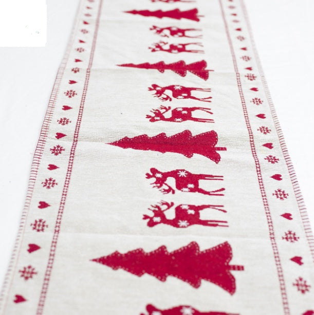 Christmas Decorations Elk, Snowman Table Runner