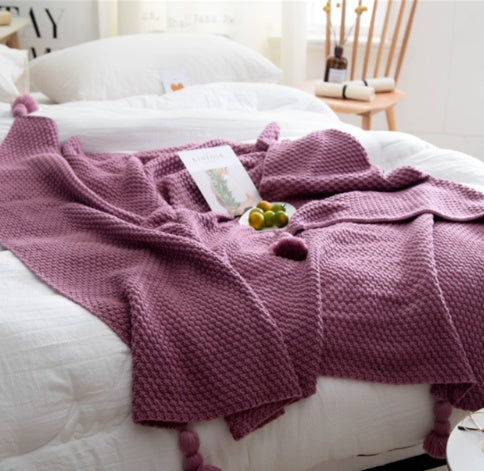 Nordic wool knit sofa leisure blanket