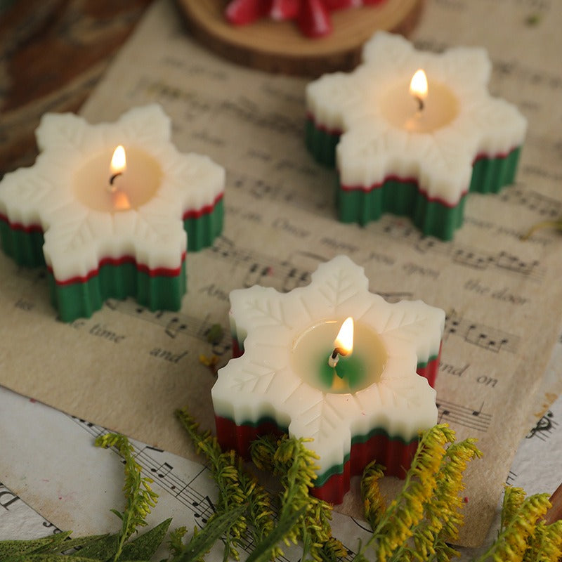 Snowflake candles mixed with Christmas aromatherapy Christmas snowflake candles