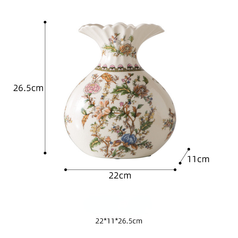 New Chinese Style Retro White Porcelain Vase