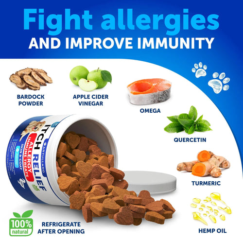 Dog Allergy Relief Chews Itching Skin Relief For Dogs 120 Soft Treats