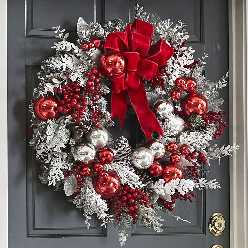 New Flocking Wreath Outdoor Decoration Christmas Wreath