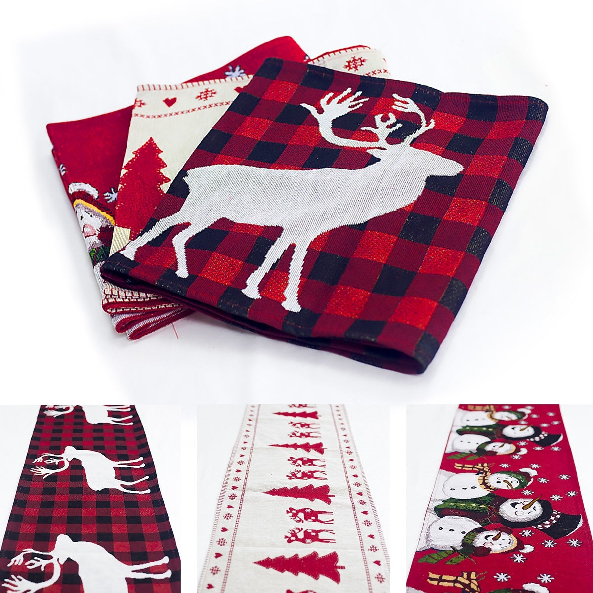 Christmas Decorations Elk, Snowman Table Runner