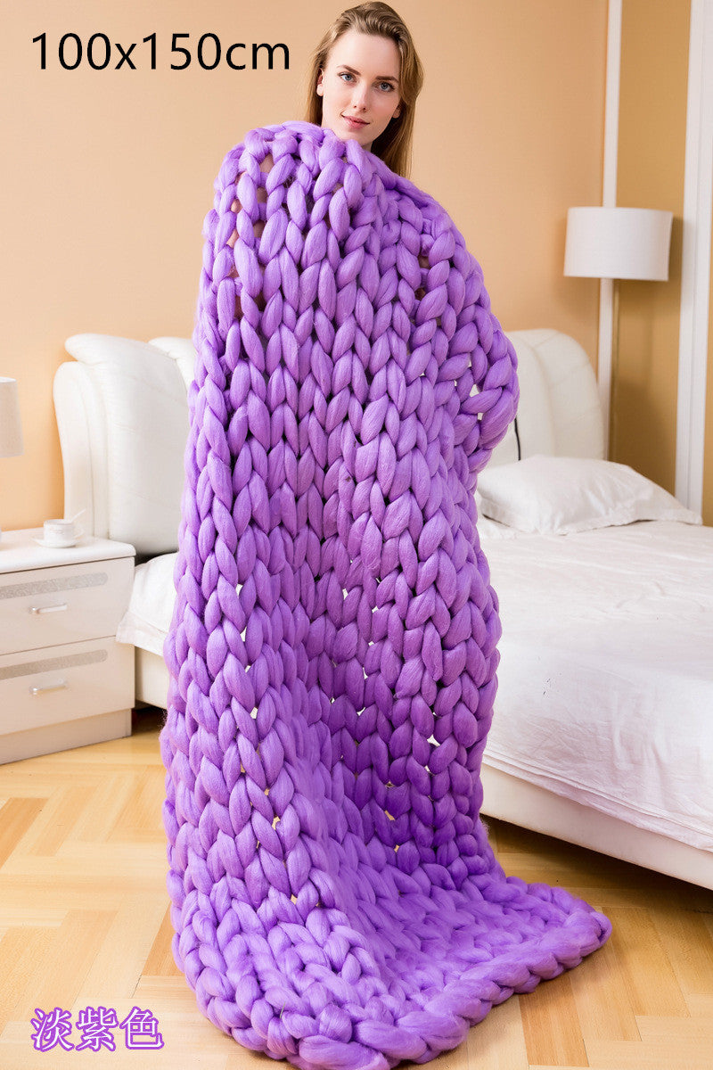 Woven super thick wool blanket