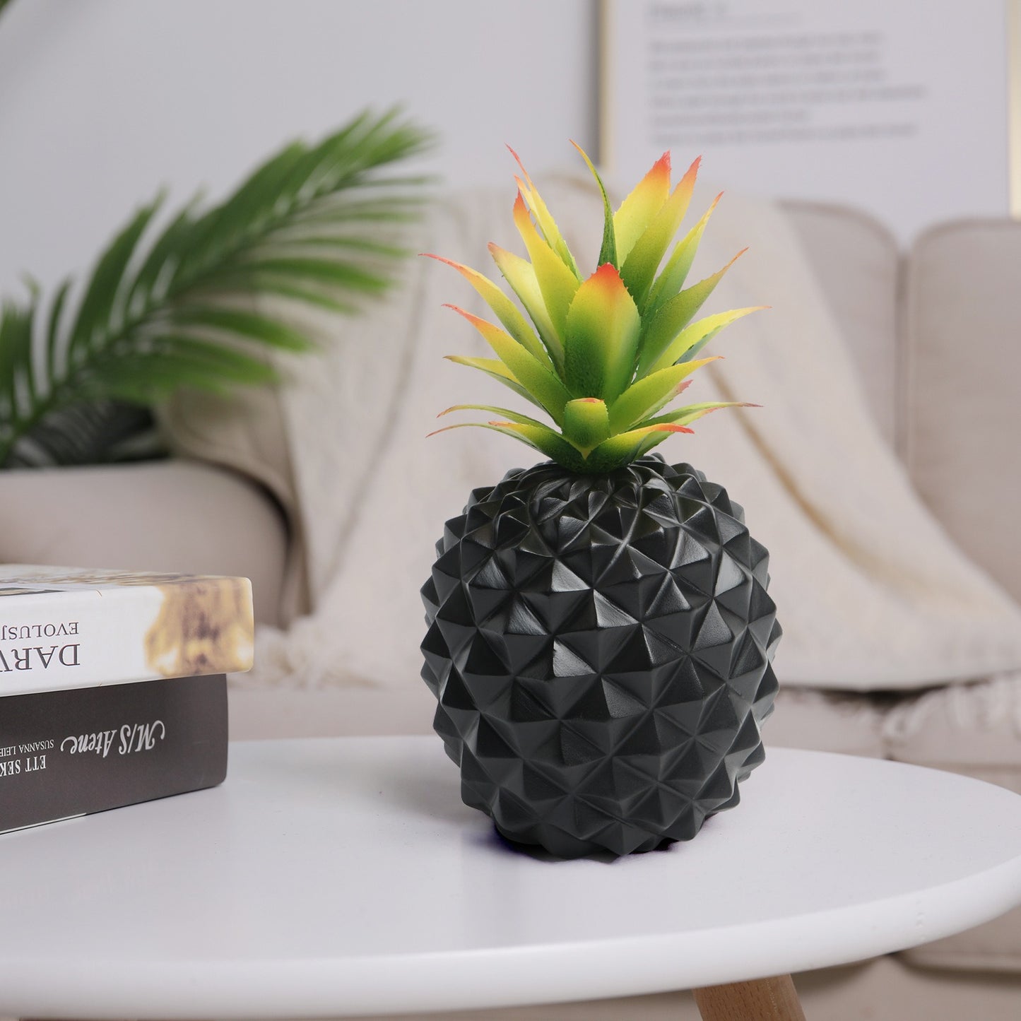 Black pineapple plant office desk decoration