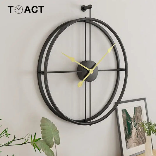 Large Vintage Metal Wall Clock Modern Design For Home Office Decor Hanging Watches Living Room Classic Brief European Wall Clock