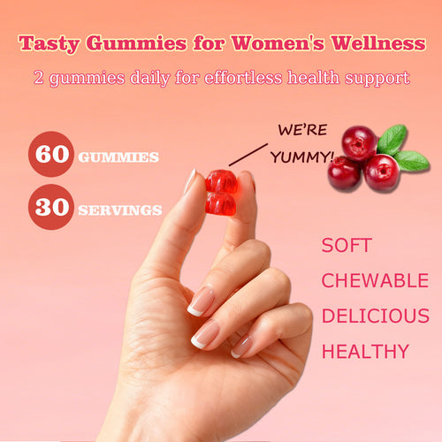 Cranberry Probiotic Gummies Targets Body Odor, Women's Health, And PH Balance Vegan 60 Gummies