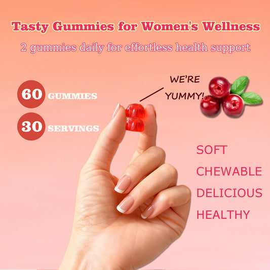Cranberry Probiotic Gummies Targets Body Odor, Women's Health, And PH Balance Vegan 60 Gummies