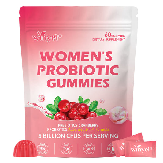 Cranberry Probiotic Gummies Targets Body Odor, Women's Health, And PH Balance Vegan 60 Gummies